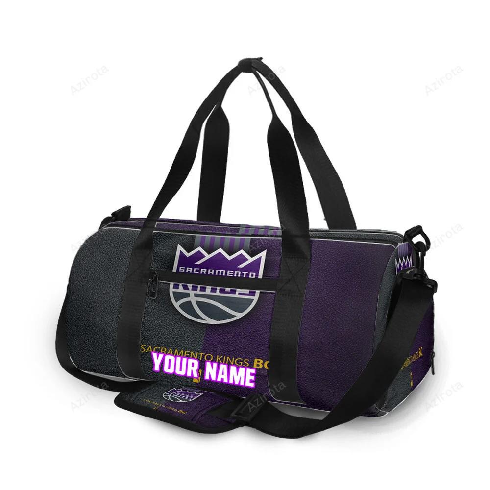 Sacramento kings emblem texture1 personalized name travel bag gym bag 2262 Travel Bag