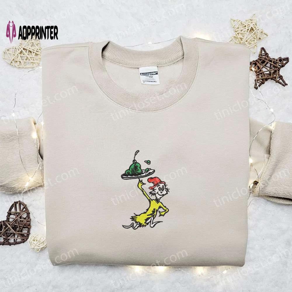 Sam-i-am embroidered shirt & dr seuss cartoon hoodie: best gift idea for fans! Embroidered Shirt