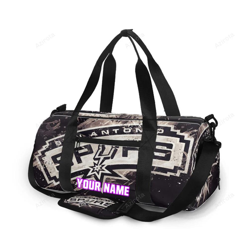 San antonio spurs black painting personalized name travel bag gym bag 2332 Travel Bag