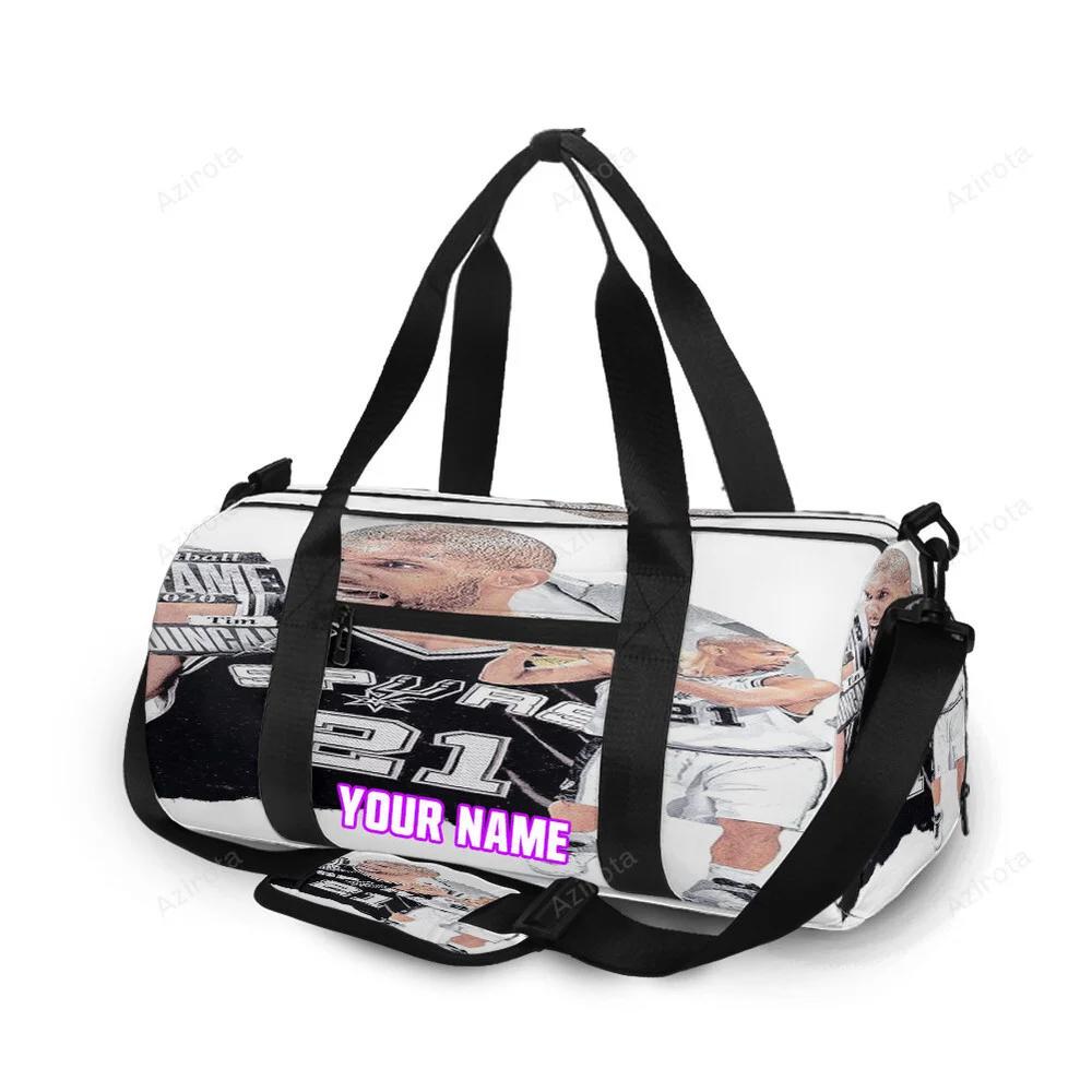 San antonio spurs tim duncan1 personalized name travel bag gym bag 2566 Travel Bag