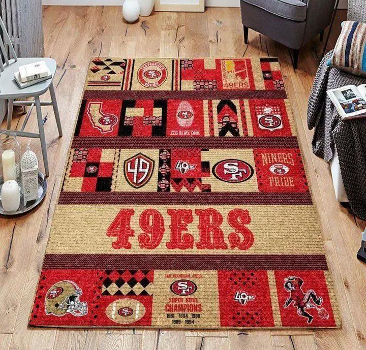 San francisco 49ers nfl football living room carpet regtangle carpet v4658 Rectangle Rug
