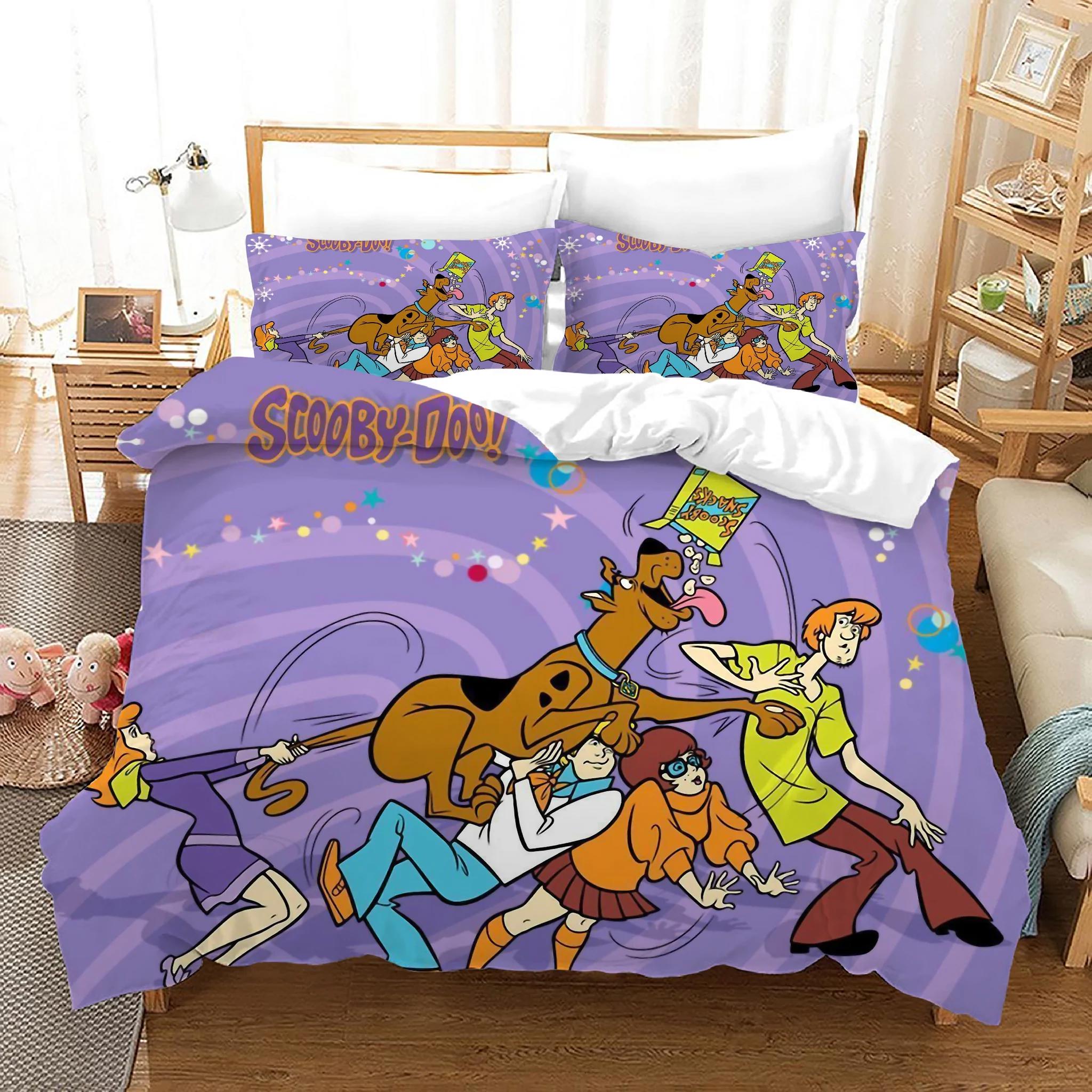 Scooby doo cartoon gift for fans full  Bedding Sets bedspread blankets Bedroom ideas covers bed linen duvet bedclothes home decor sheets