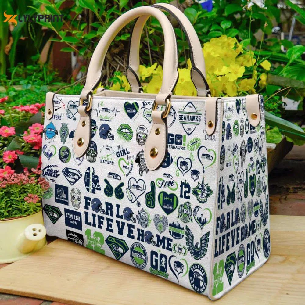 Seattle seahawks 2 leather handbag gift for women 727 Women Leather Hand Bag