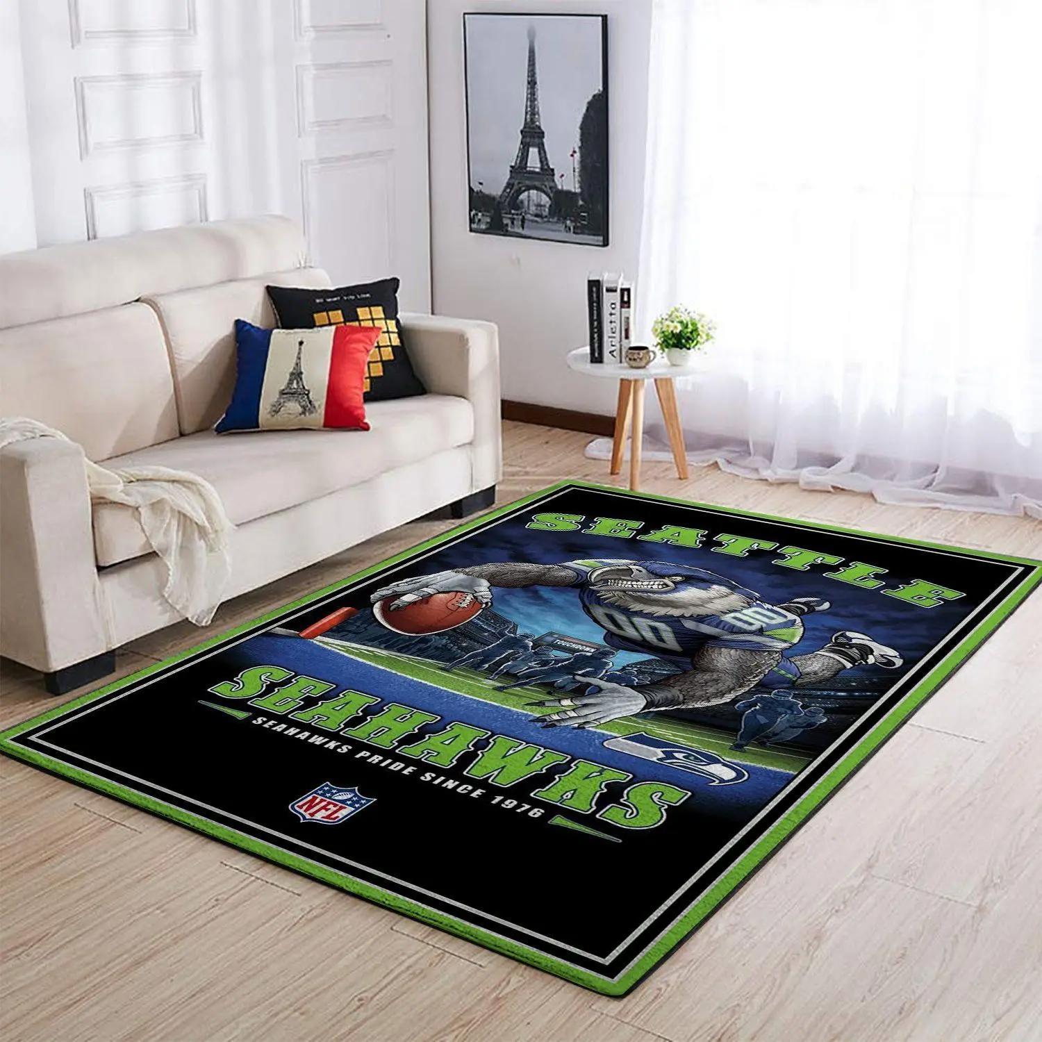 Seattle seahawks nfl team pride rectangle rug living room regtangle carpet Rectangle Rug