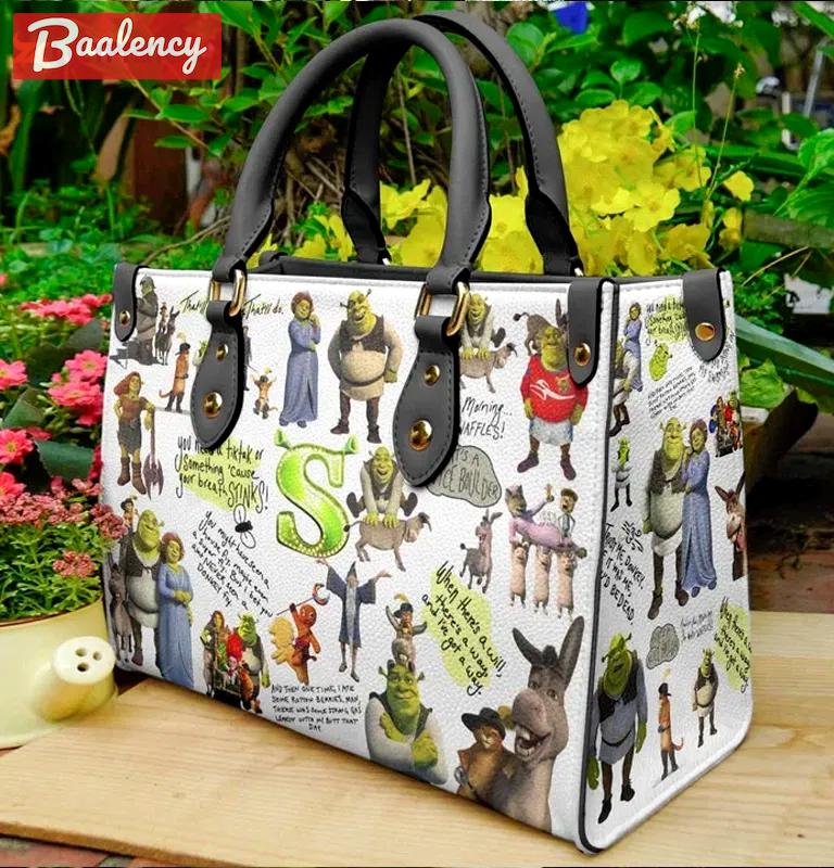 Shrek  black leather bag for women gift 2094 Women Leather Hand Bag