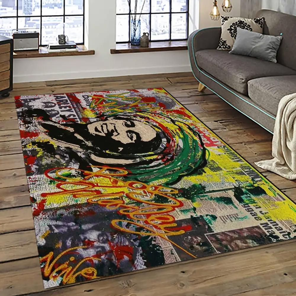 Singer bob marley music carpet rectangle area rug for living room bedroom decor bm27 Rectangle Rug