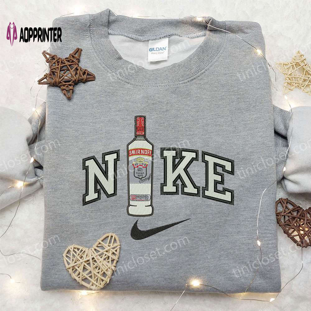 Smirnoff x nike embroidered sweatshirt: favorite drink & nike inspired shirt Embroidered Shirt