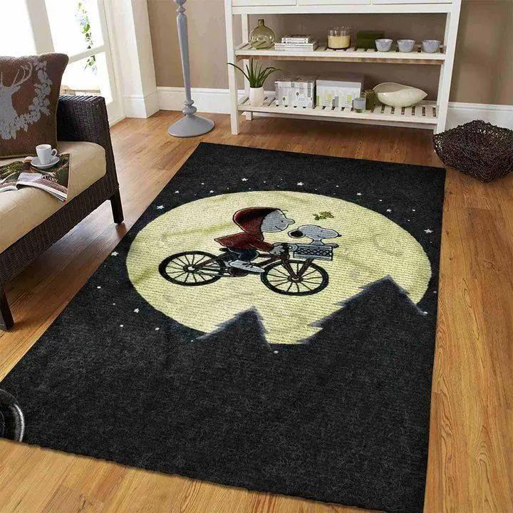 Snoopy area rug disney rugs rug regtangle carpet floor decor home decor v6717 Rectangle Rug