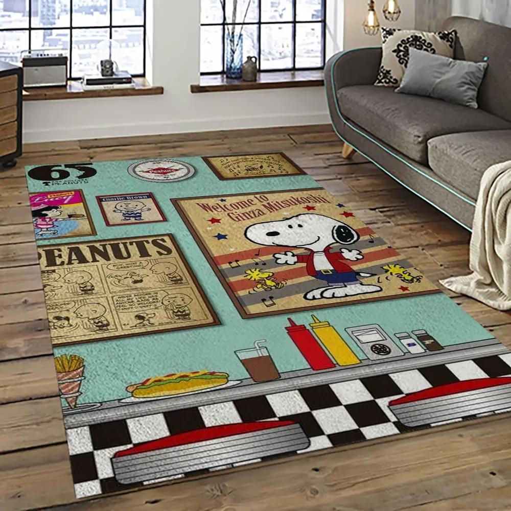 Snoopy cartoon movie carpet rectangle area rug for living room bedroom decor snp82 Rectangle Rug