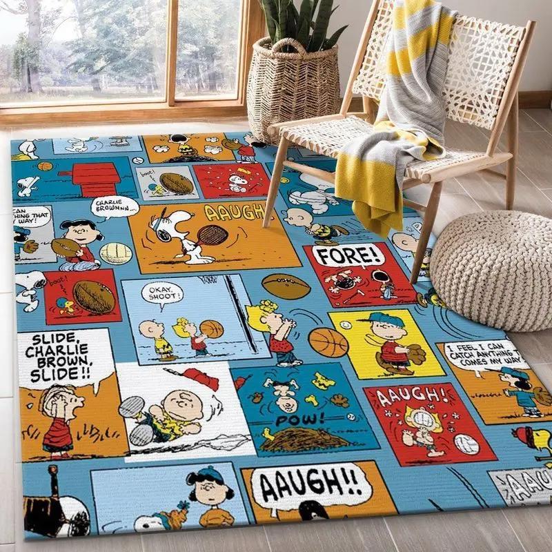 Snoopy cartoon movies area rug living room and bed room rug rug regtangle carpet floor decor home decor Rectangle Rug