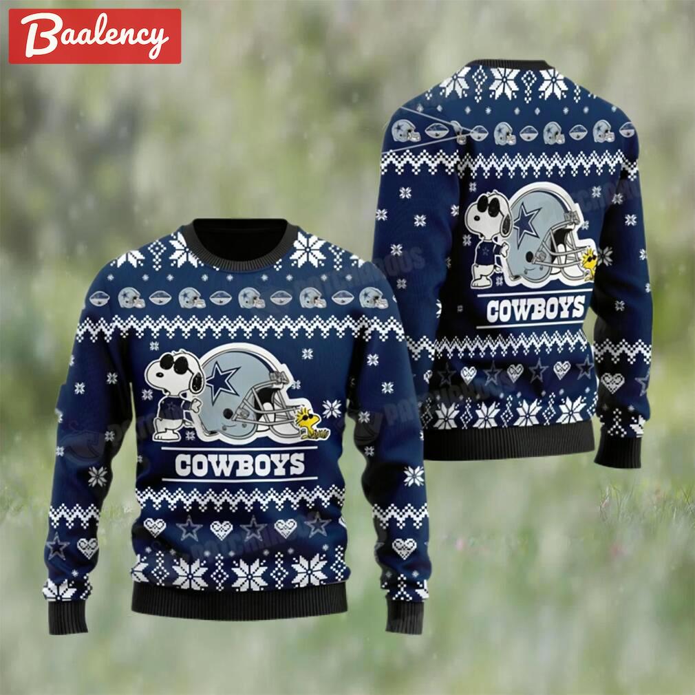 Snoopy dallas nfl football ugly christmas sweater gifts for cowboys fans Christmas Ugly Sweater