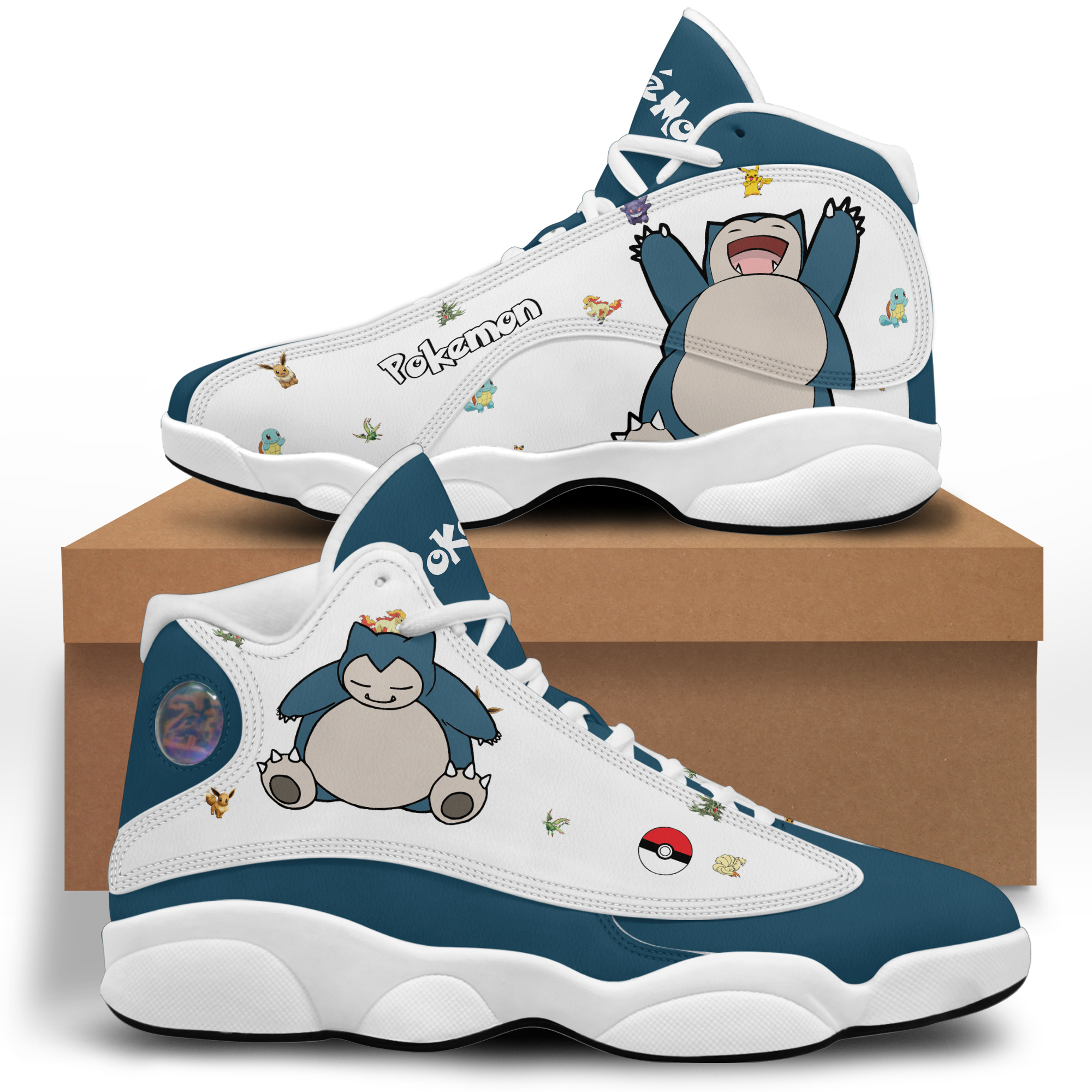 Snorlax custom pokemon anime Air Jordan 13 Sneakers Shoes Full Size For Fans Gifts For Men Women