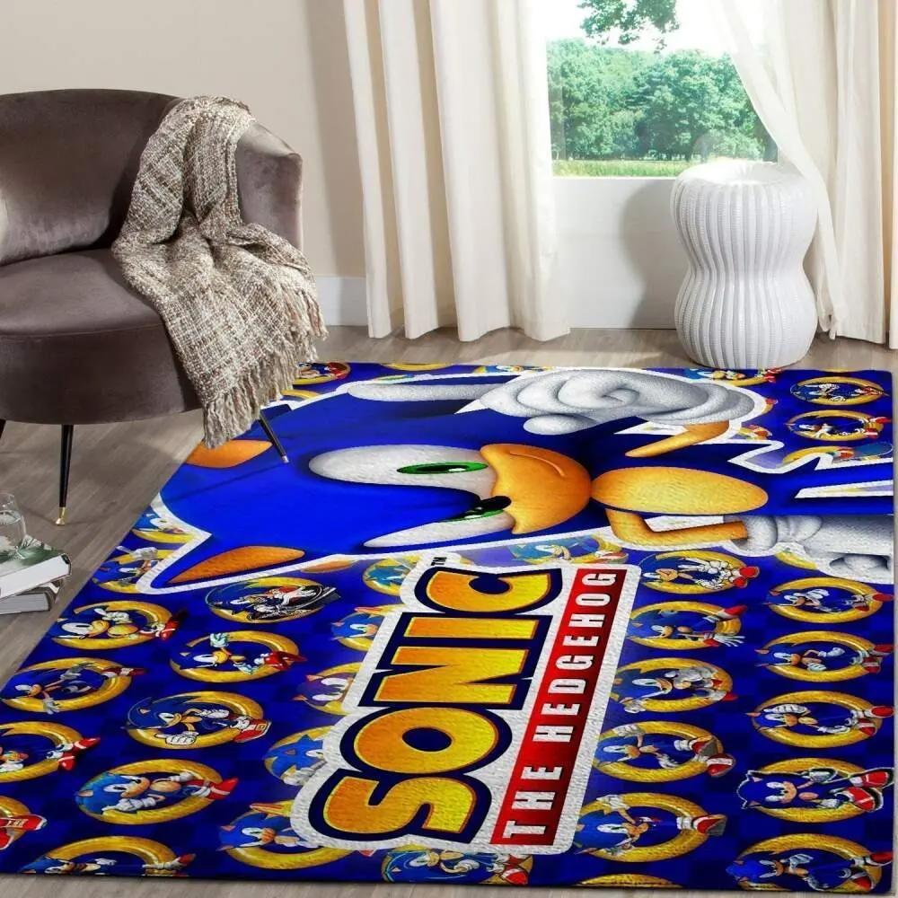 Sonic the hedgehog area rug gaming carpet gamer living room rugs rug regtangle carpet floor decor home decor v997 Rectangle Rug