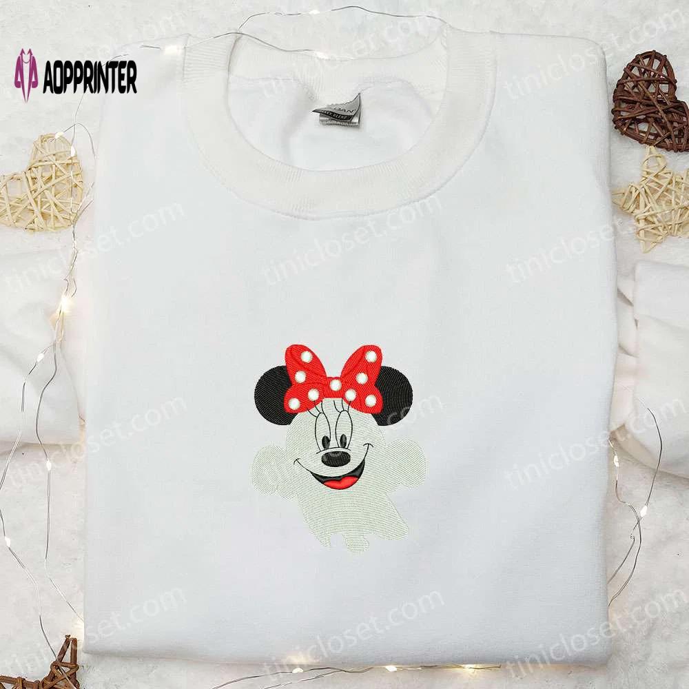 Spooky boo minnie embroidered shirt: perfect disney halloween gift Embroidered Shirt