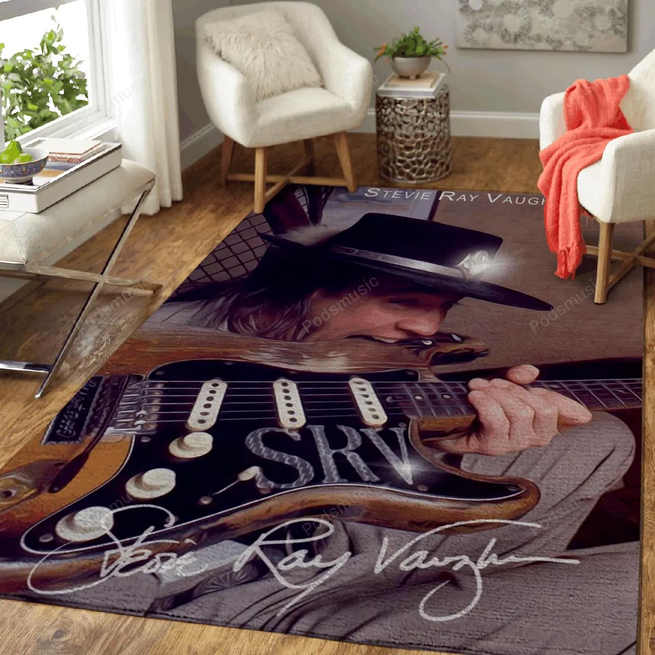 Srv stevie ray vaughan guitars music art for fans area rug living room carpet rug regtangle carpet floor decor home decor Rectangle Rug