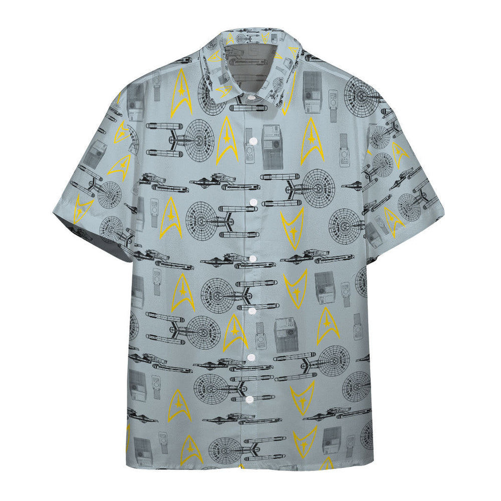 Star trek shipyards gray custom hawaiian shirt for men women Hawaii Shirt Shorts & Flip Flops