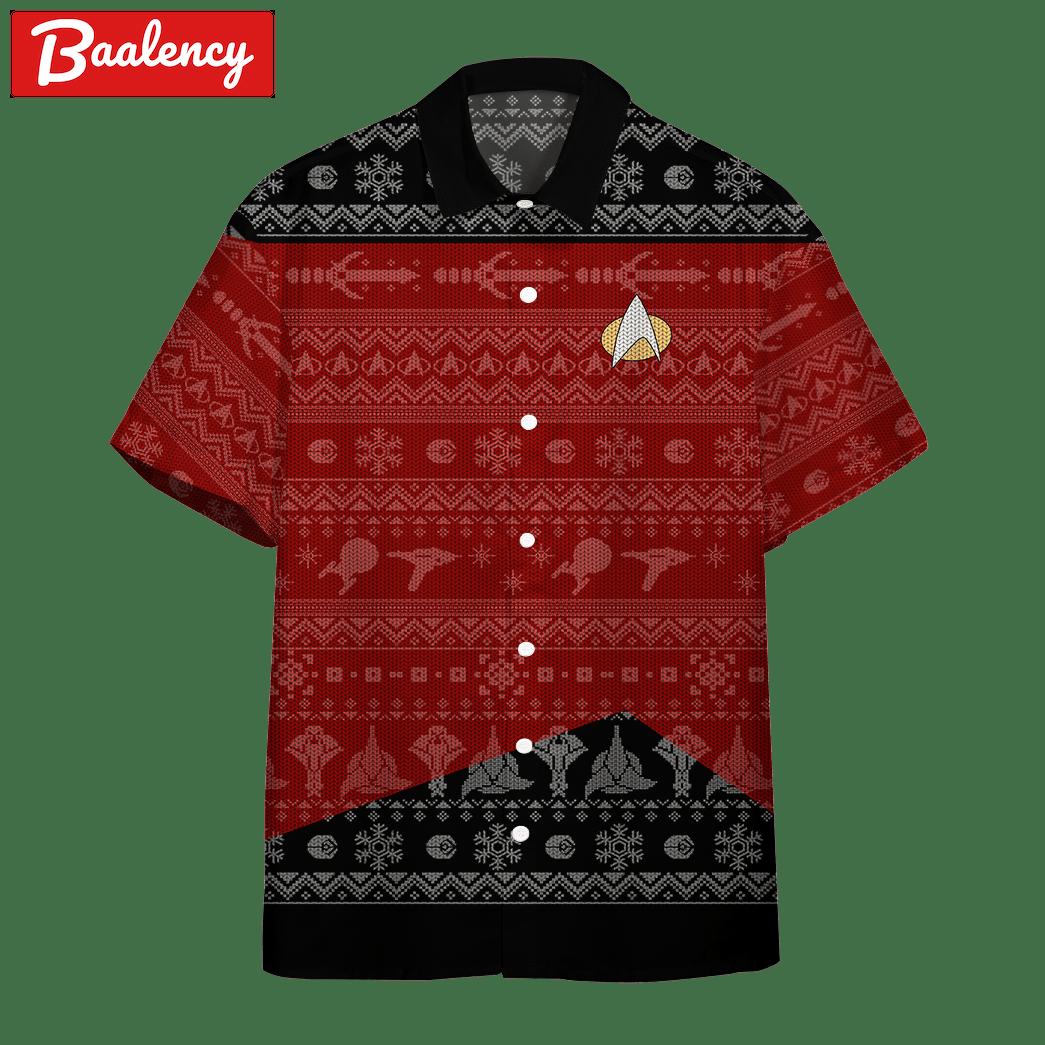 Star trek the next generation 1987 red ugly christmas custom hawaii shirt Hawaii Shirt Shorts & Flip Flops