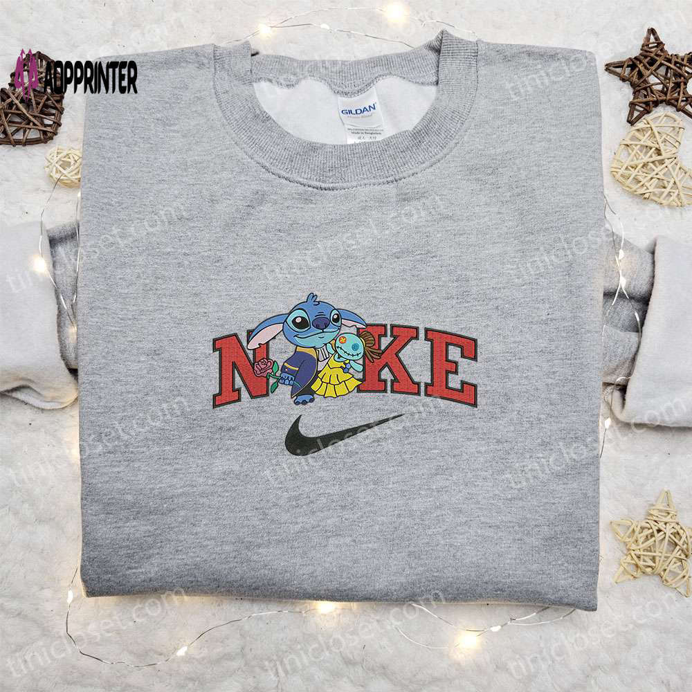 Stitch prince halloween x nike embroidered sweatshirt: horror movie shirt best gift ideas Embroidered Shirt