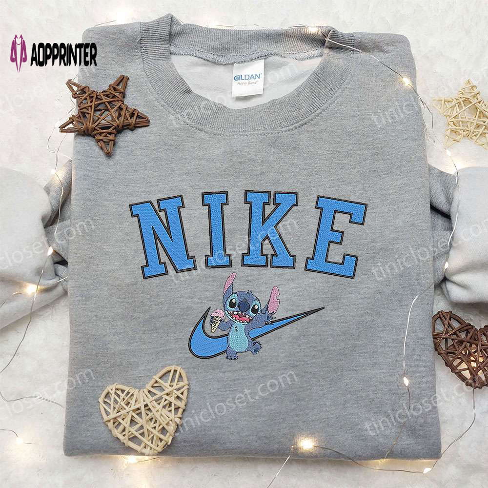 Stitch x nike embroidered hoodie & shirt: best birthday gift ideas Embroidered Shirt