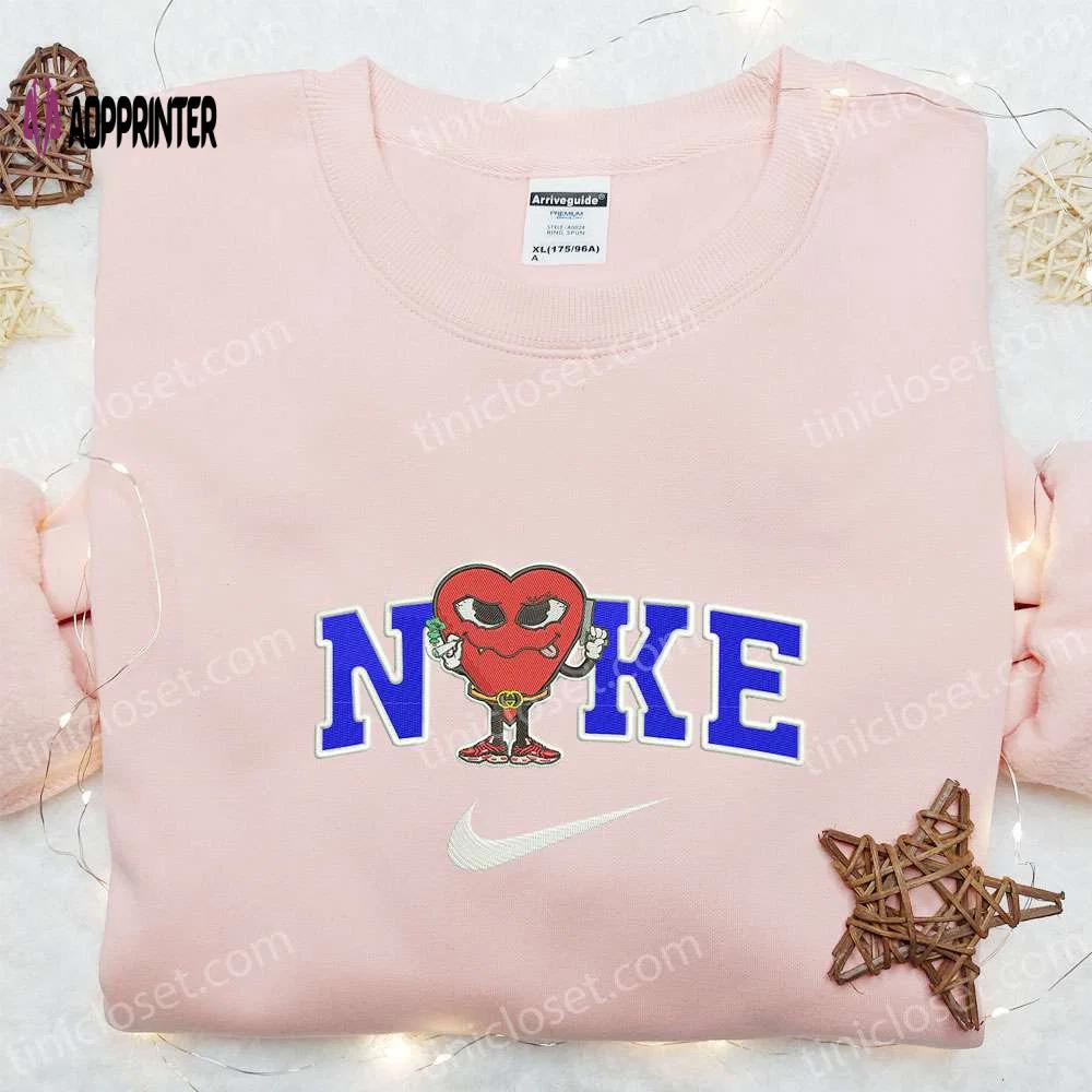 Stylish heart smoking gun gucci belt x nike embroidered shirt hoodie & t-shirt shop nike inspired brand logo apparel Embroidered Shirt