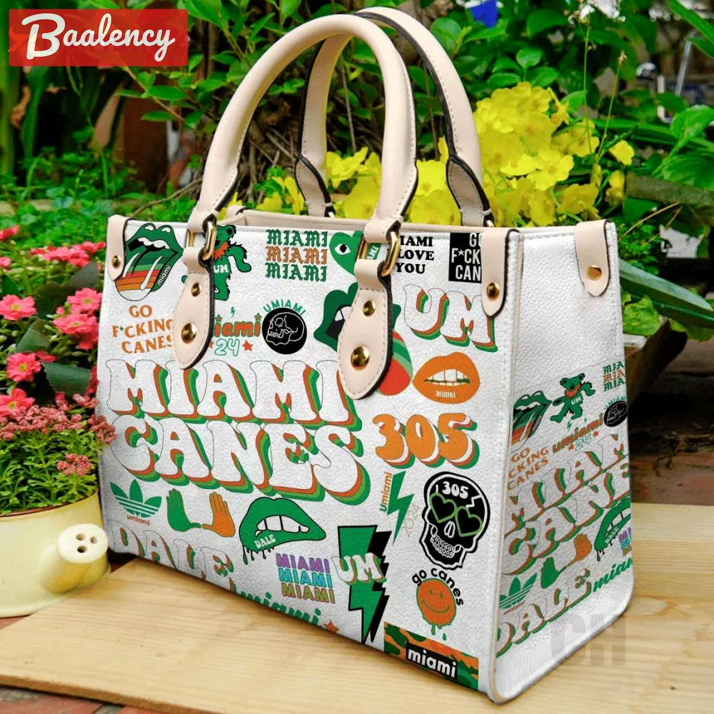 Stylish miami hurricanes women s leather handbag: perfect gift for women s day 3653 Women Leather Hand Bag