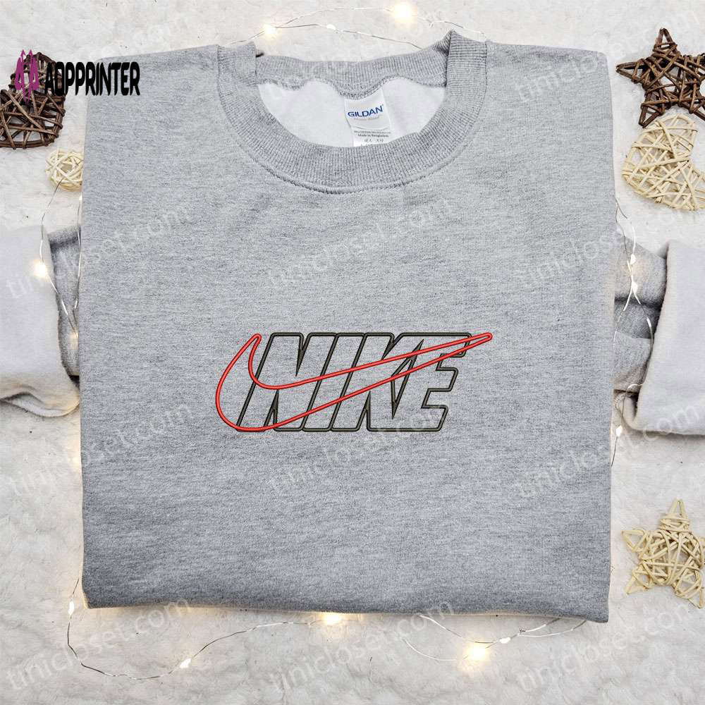 Stylish nike embroidered apparel: outline shirt hoodie & custom t-shirt Embroidered Shirt