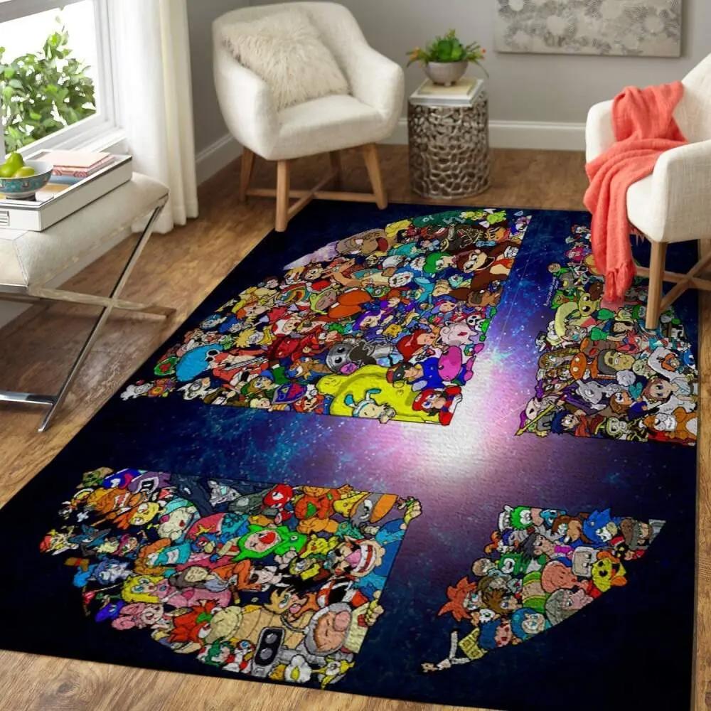 Super smash bros. area rug nintendo video game carpet gamer living room rugs rug regtangle carpet floor decor home decor v3958 Rectangle Rug