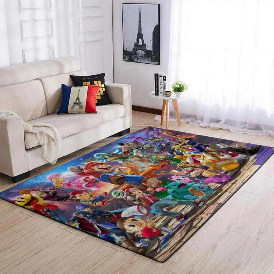 Super smash bros. characters area rug living room rug home decor gaming gfd 19091605 Rectangle Rug