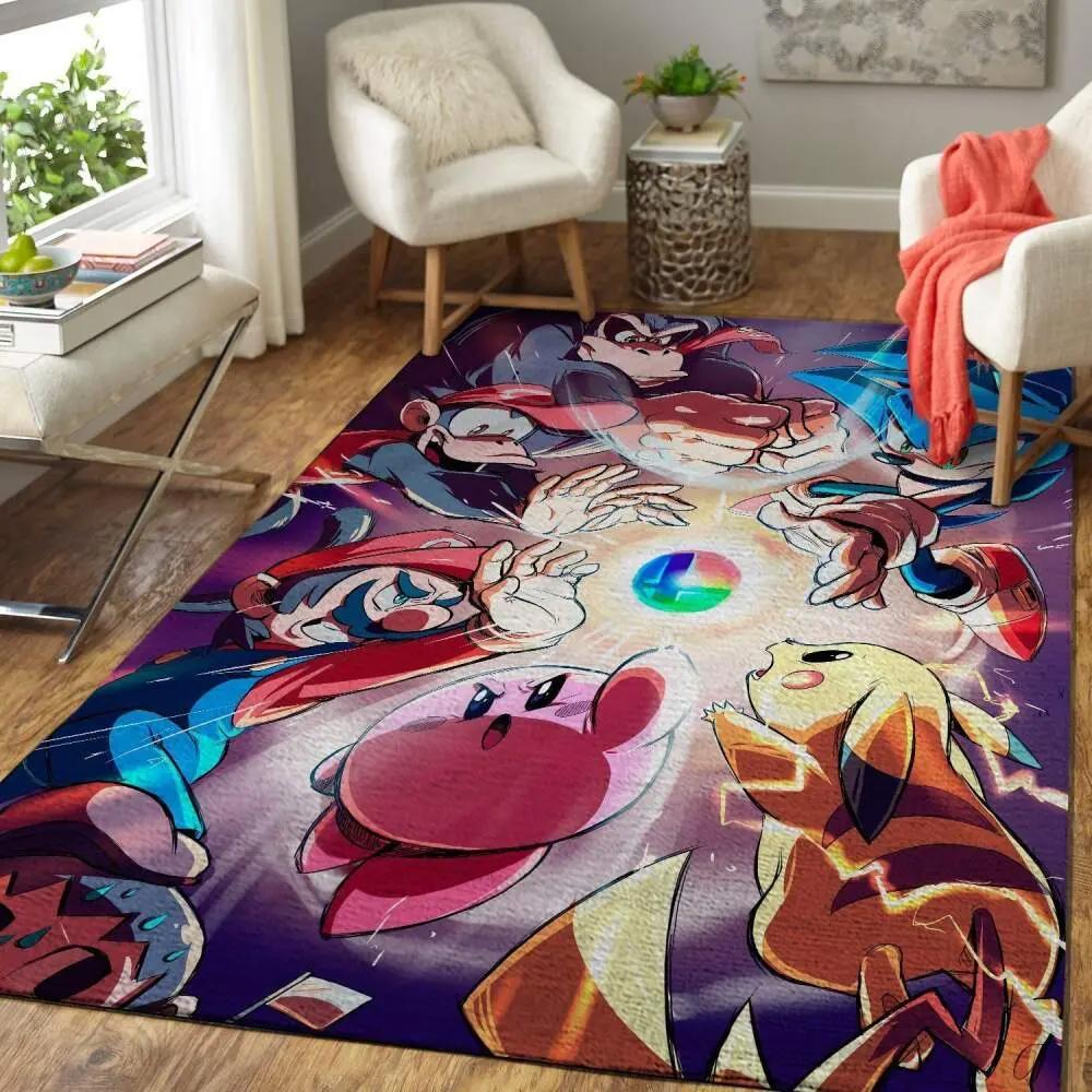 Super smash bros. ultimate area rug gaming rug regtangle carpet floor decor home decor v11313 Rectangle Rug