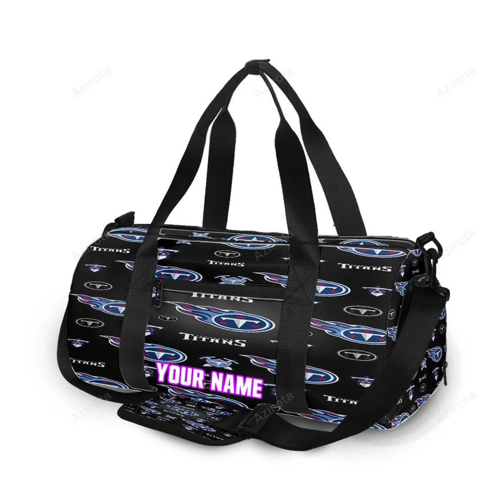 Tennessee titans emblem v11 personalized name travel bag gym bag 2599 Travel Bag