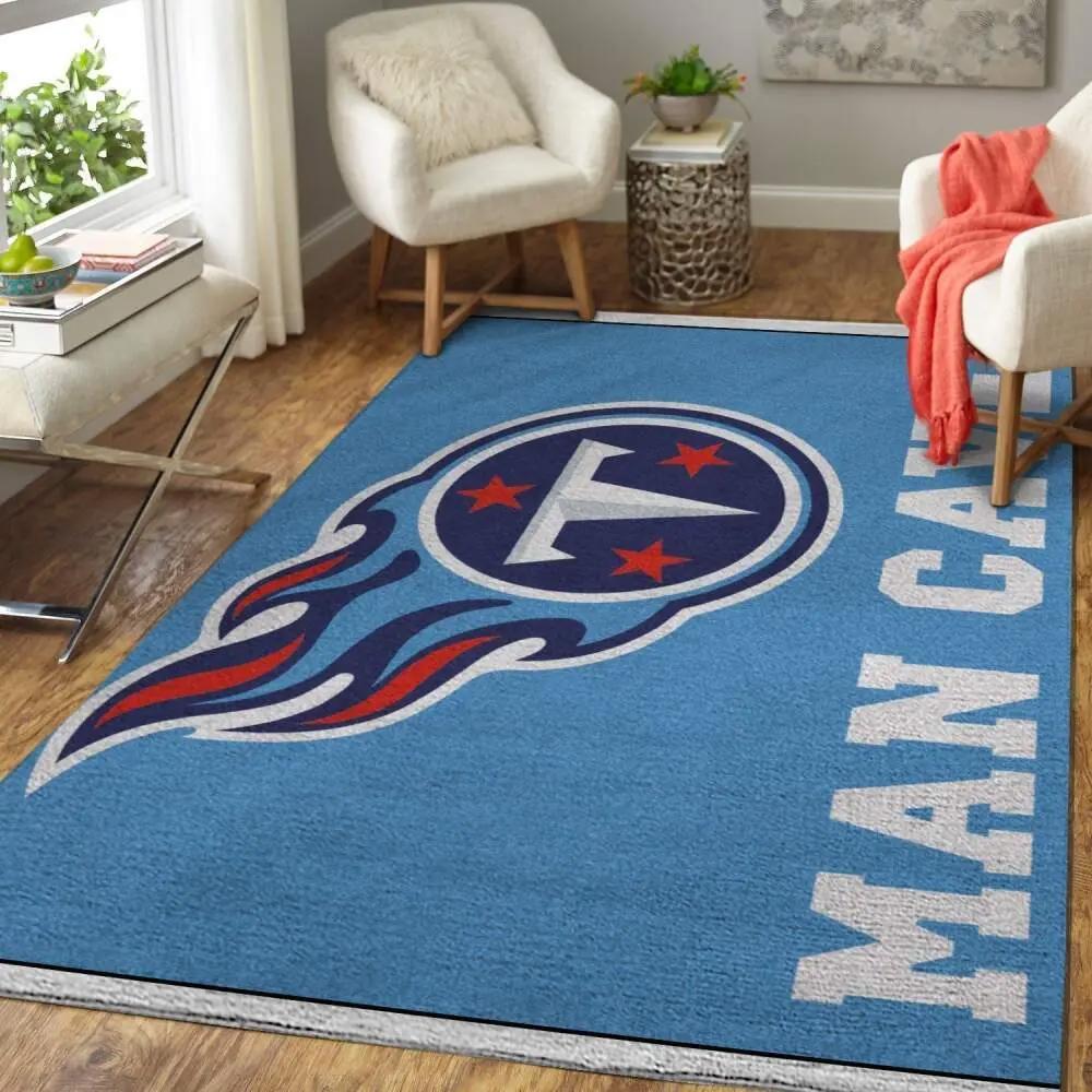 Tennessee titans logo man cave area rug nfl football living room carpet Rectangle Rug