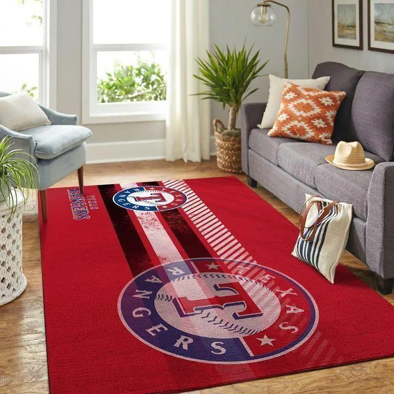 Texas rangers area rug mlb baseball team logo carpet living room rugs 1 Rectangle Rug