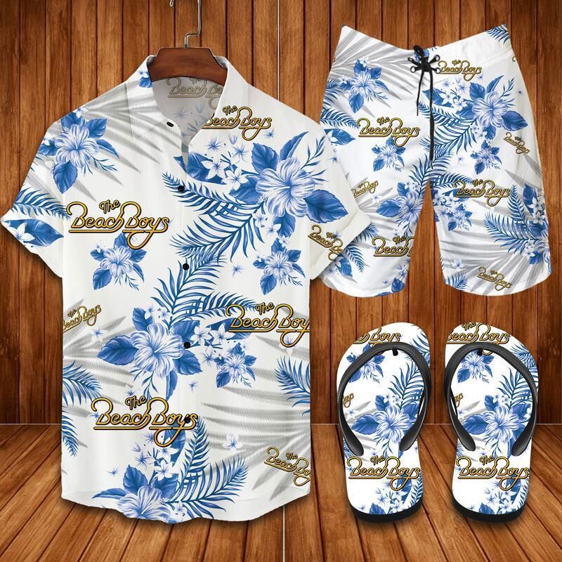 The beach boys flip flops and combo hawaii shirt shorts luxury brand summer outfit Hawaii Shirt Shorts & Flip Flops