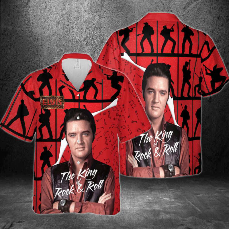 The king elvis presley summer hawaiian shirt Hawaii Shirt Shorts & Flip Flops
