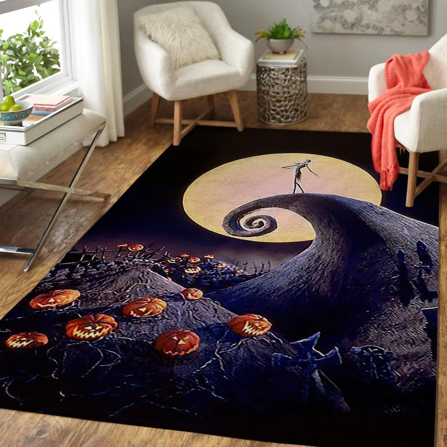 The nightmare before christmas area rug jack skellington living room carpet rug regtangle carpet floor decor home decor Rectangle Rug