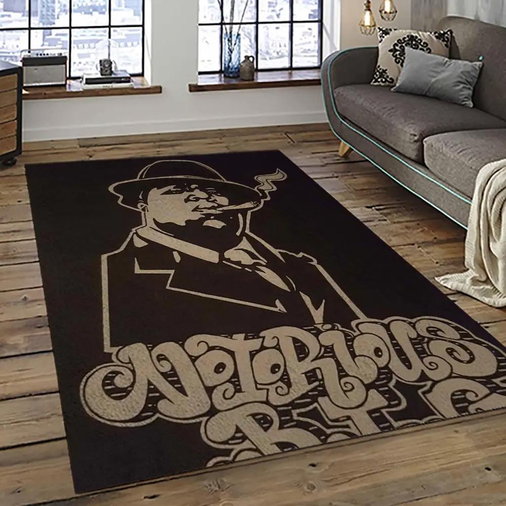 The notorious b.i.g. rapper hiphop music rap carpet area rug home decor gift for fans gift for friends big19 Rectangle Rug