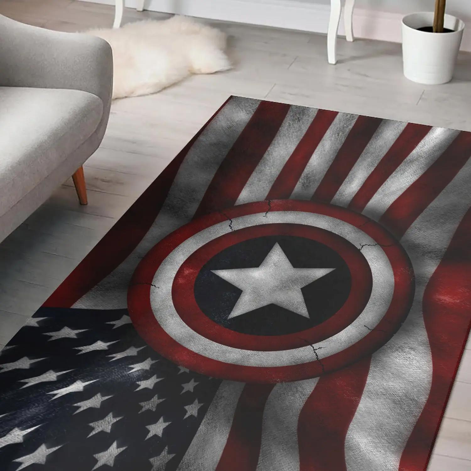 The shield captain america carpet rug living room 19120737 Rectangle Rug