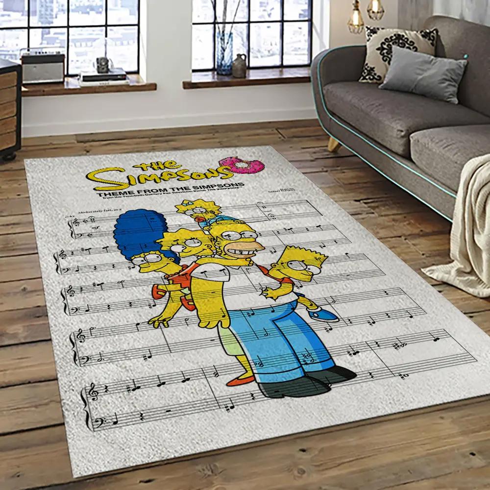 The simpsons characters cartoon movie carpet rectangle area rug for living room bedroom decor tss07 Rectangle Rug