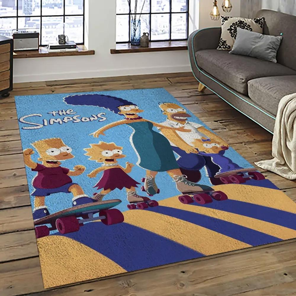 The simpsons characters cartoon movie carpet rectangle area rug for living room bedroom decor tss09 Rectangle Rug
