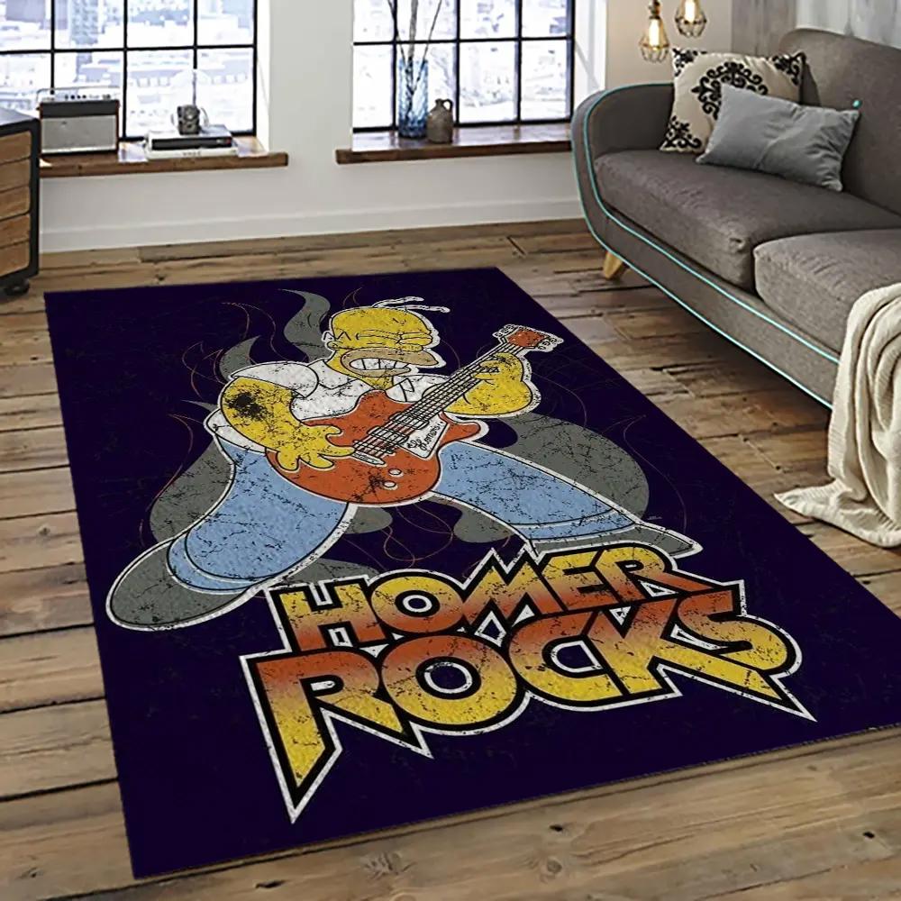 The simpsons characters cartoon movie carpet rectangle area rug for living room bedroom decor tss21 Rectangle Rug