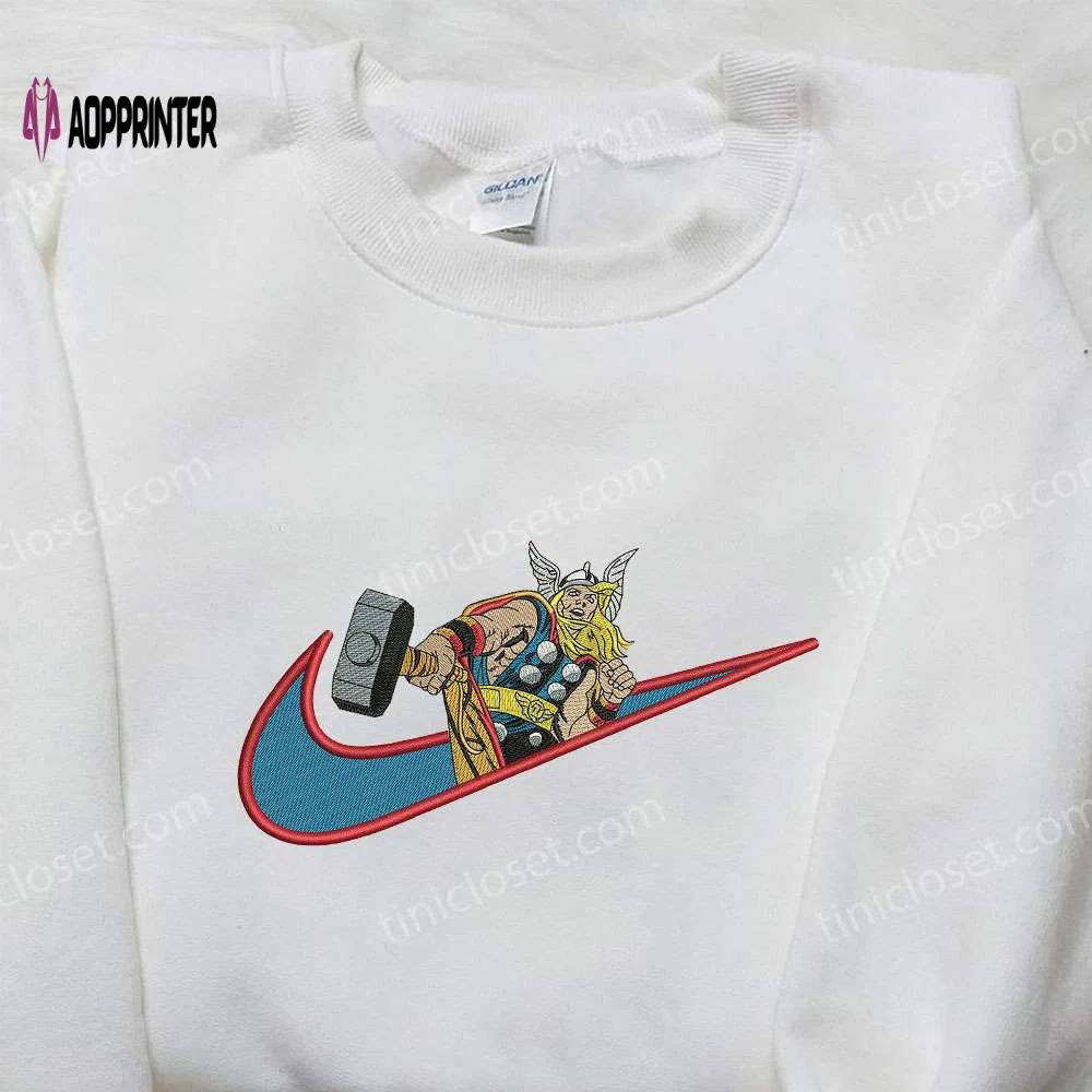 Thor x nike embroidered hoodie & marvel shirt nike inspired movie apparel Embroidered Shirt