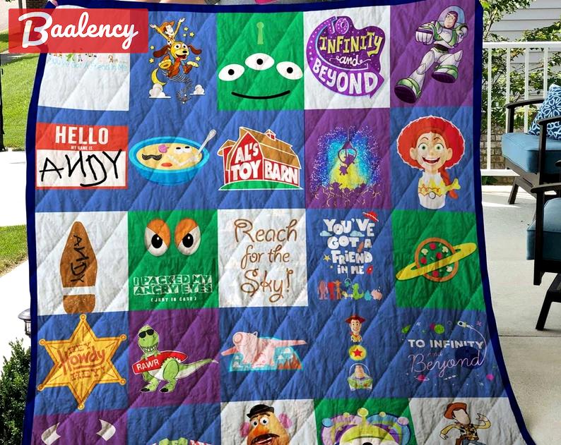 Toy story fleece blanket, toy story blanket, toy story characters blanket, woody buzz lightyear, birthday gifts, christmas gifts Quilt Blanket
