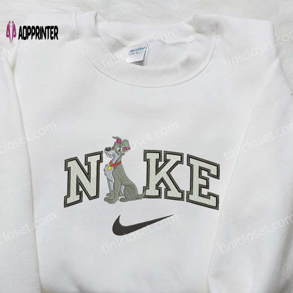 Tramp x nike embroidered hoodie & lady and the tramp shirt nike inspired embroidered apparel Embroidered Shirt