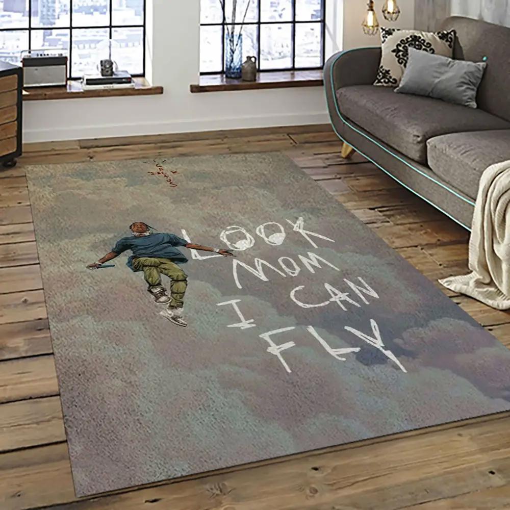 Travis scott rapper hiphop music retangle carpet area rug home decor best gift for fan and friends tst2 Rectangle Rug