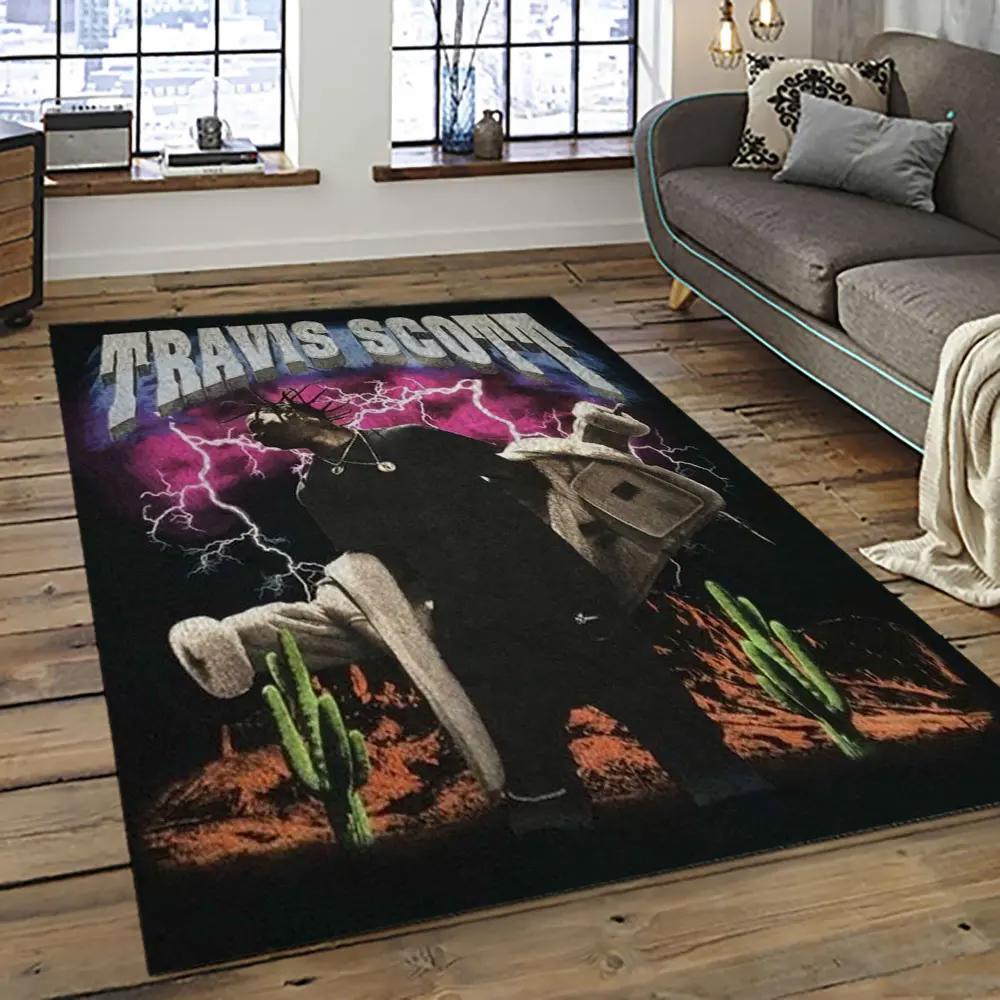 Travis scott rapper hiphop music retangle carpet area rug home decor best gift for fan and friends tst4 Rectangle Rug