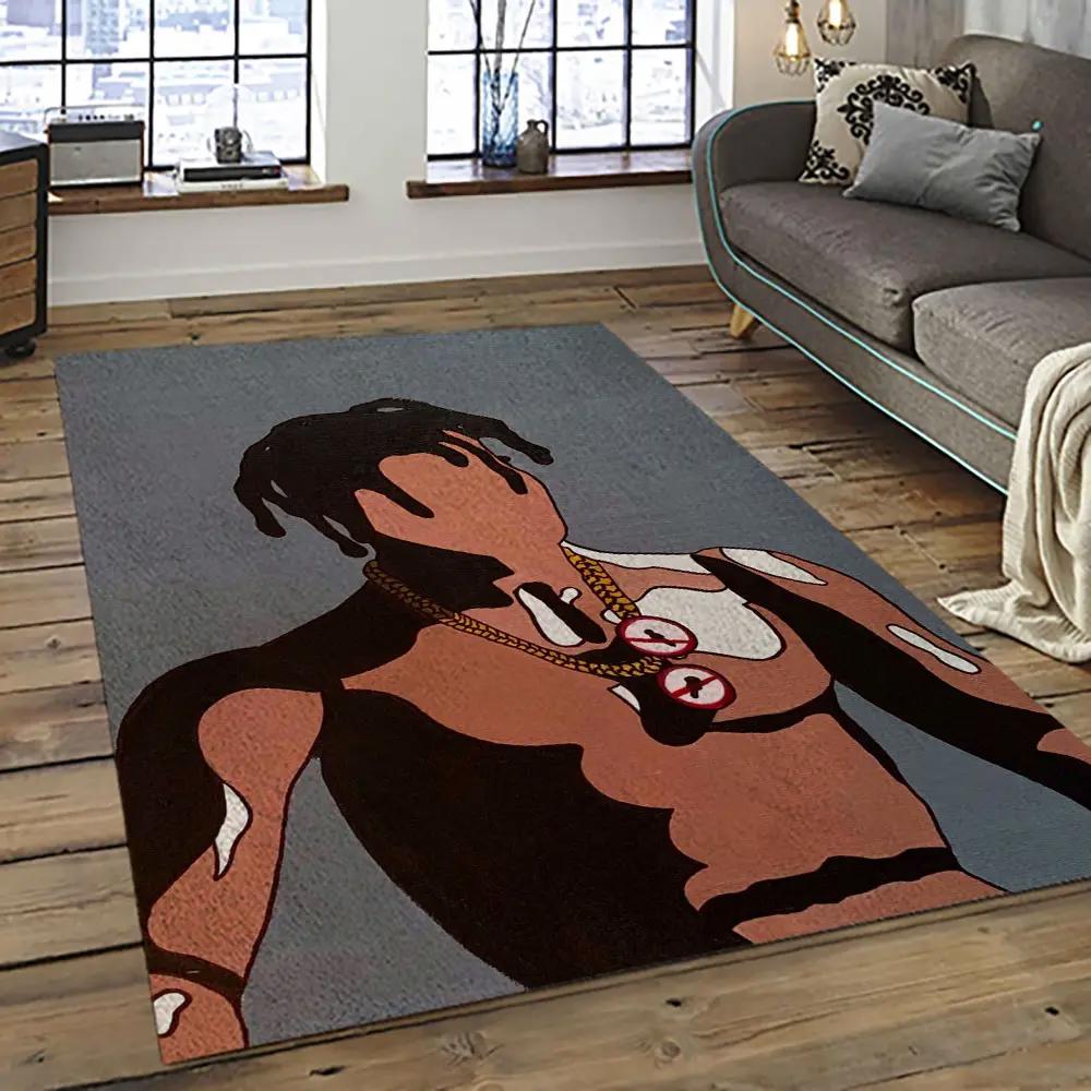 Travis scott rapper hiphop music retangle carpet area rug home decor best gift for fan and friends tst50 Rectangle Rug