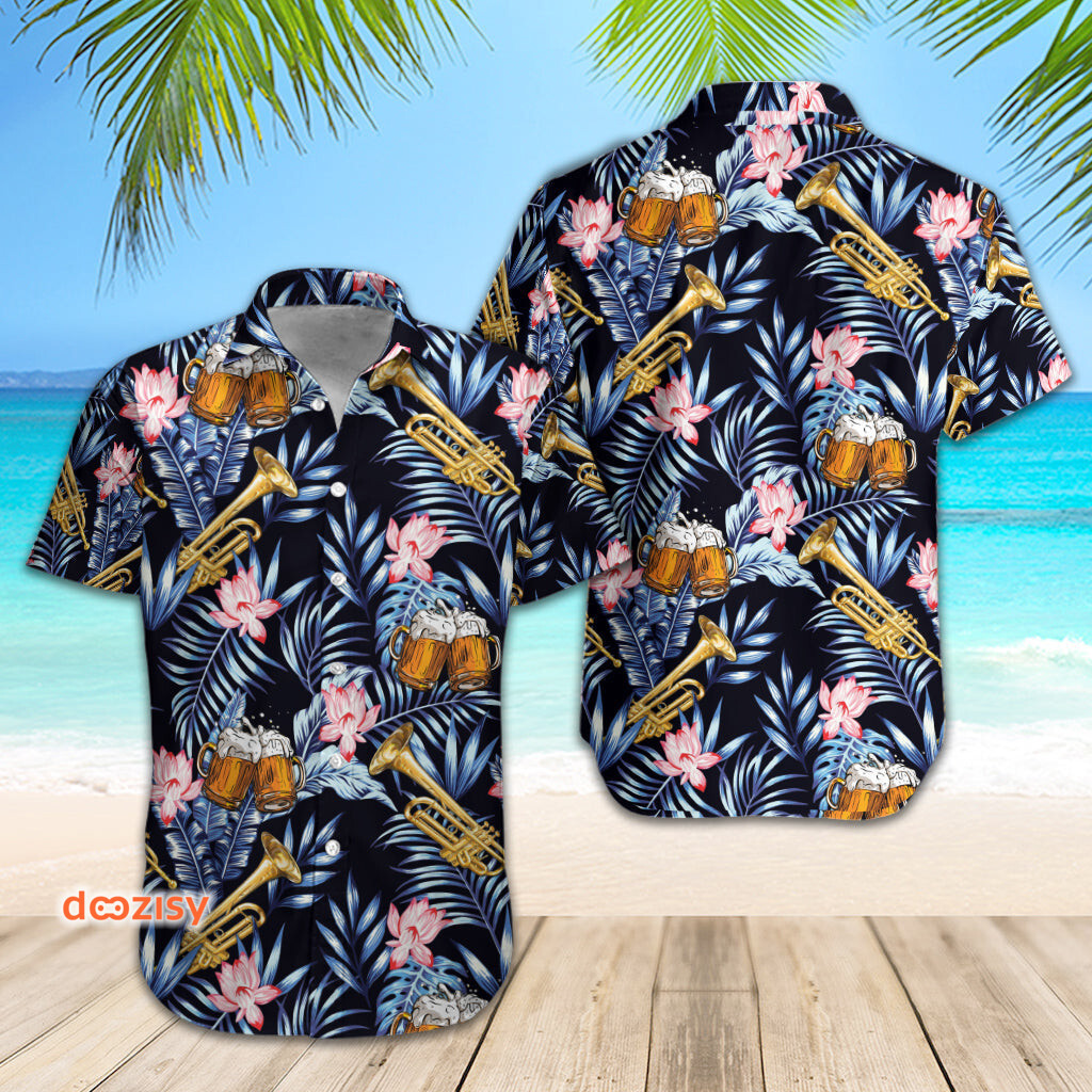 Tuba beer summer cool leaf trendy hawaiian shirt Hawaii Shirt Shorts & Flip Flops
