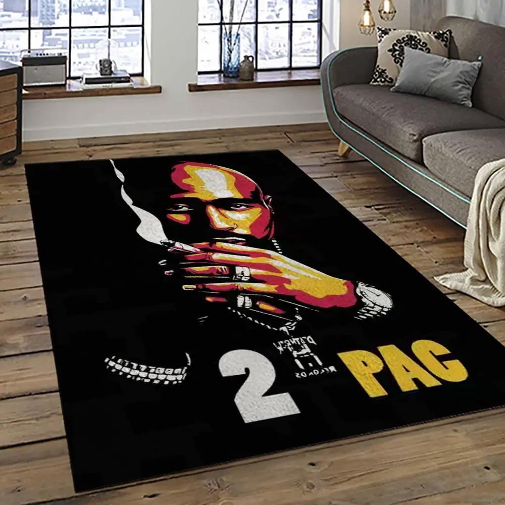 Tupac shakur rapper hiphop music rap carpet area rug home decor gift for fans gift for friends ts11 Rectangle Rug
