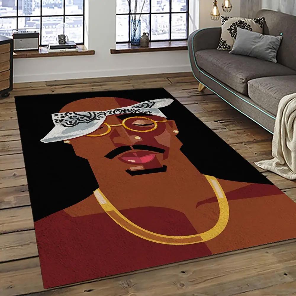 Tupac shakur rapper hiphop music rap carpet area rug home decor gift for fans gift for friends ts34 Rectangle Rug