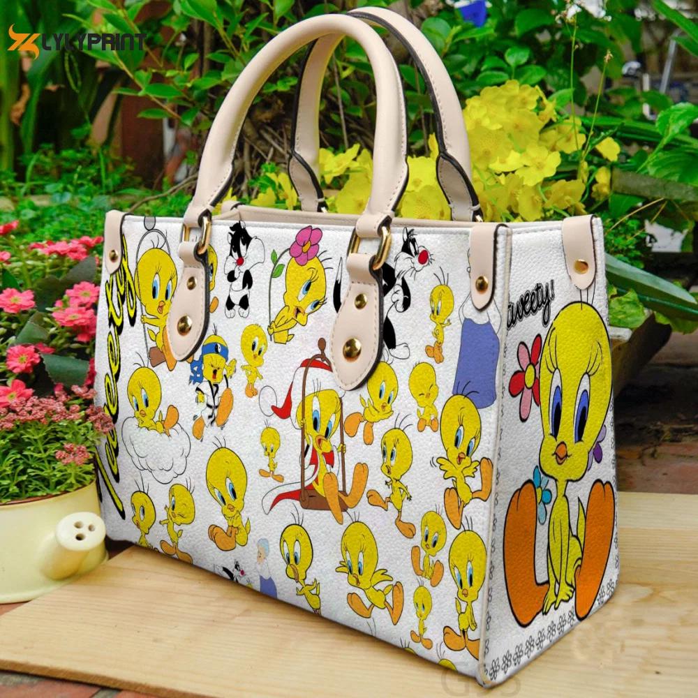 Tweety bird leather handbag  gift for woment 4573 Women Leather Hand Bag